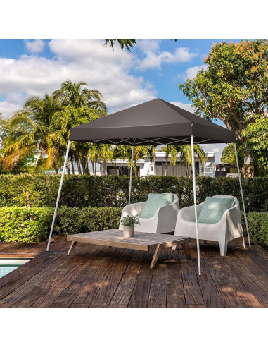 Carpa Plegable 250x250 cm Gris Oscuro con Bolsa de Transporte