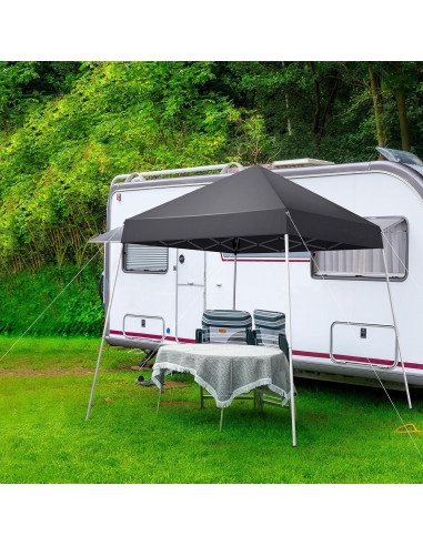 Carpa Plegable 250x250 cm Gris Oscuro con Bolsa de Transporte