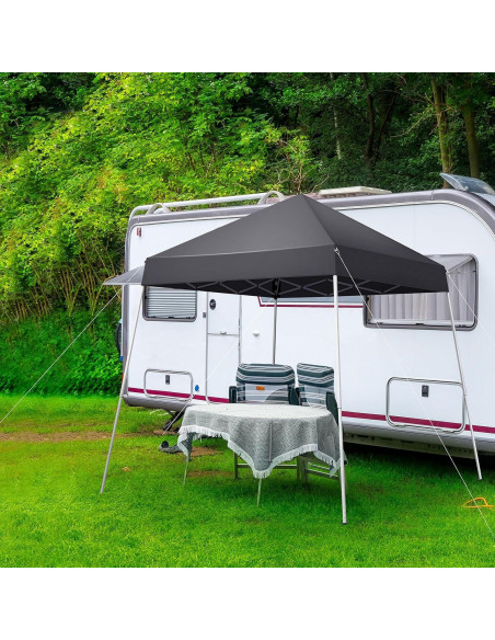 Carpa Plegable 250x250 cm Gris Oscuro con Bolsa de Transporte