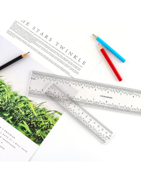 Conjunto de Reglas Acrílicas BAOFALI 15cm y 30cm para Medición