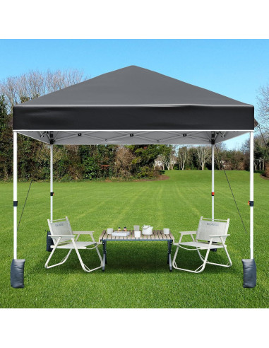 Carpa Plegable 3x3m PhoenixCrest Negra, Impermeable y UV