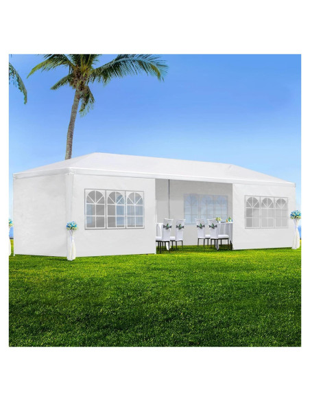 Carpa Grande 10x30 ANTSKU Blanca Impermeable para Eventos