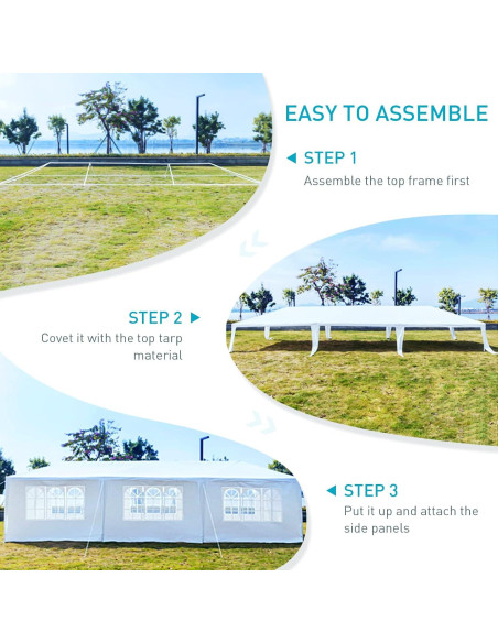 Carpa Grande 10x30 ANTSKU Blanca Impermeable para Eventos