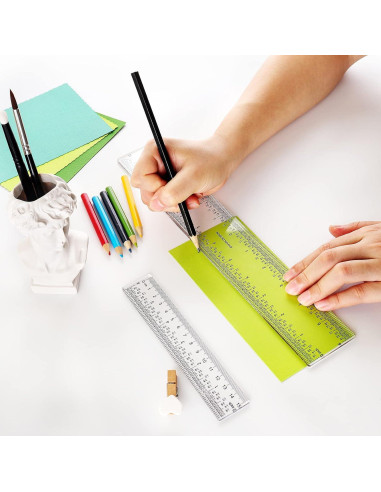 Conjunto de Reglas Acrílicas BAOFALI 15cm y 30cm para Medición