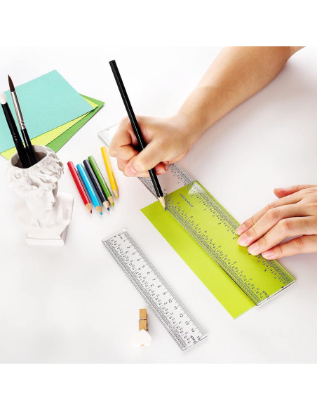 Conjunto de Reglas Acrílicas BAOFALI 15cm y 30cm para Medición