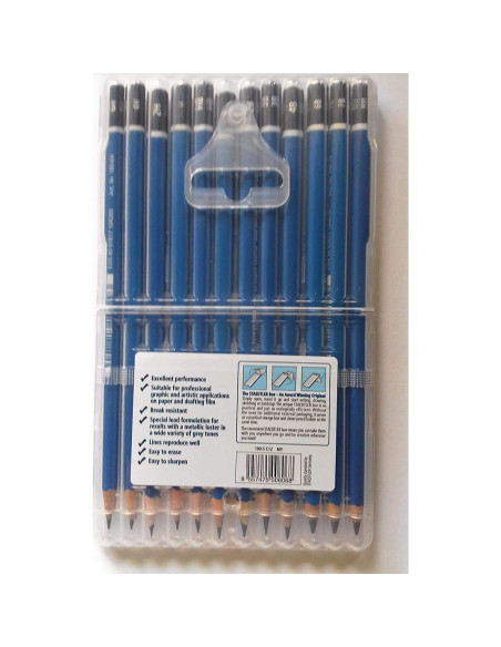 Lápiz de Madera Staedtler Mars Lumograph 12 Grados con Afilador