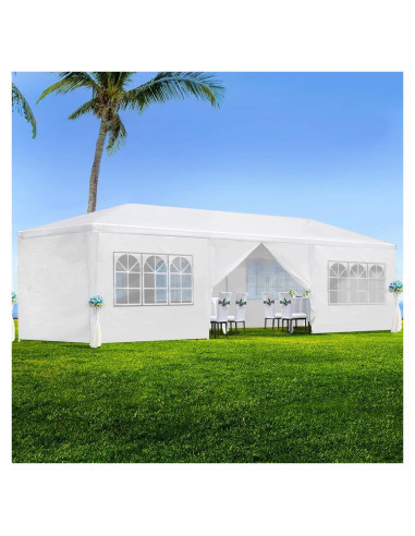 Carpa de Fiesta 3x9 m ANTSKU Blanca con 8 Paredes Removibles