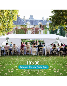 Carpa de Fiesta 3x9 m ANTSKU Blanca con 8 Paredes Removibles 2