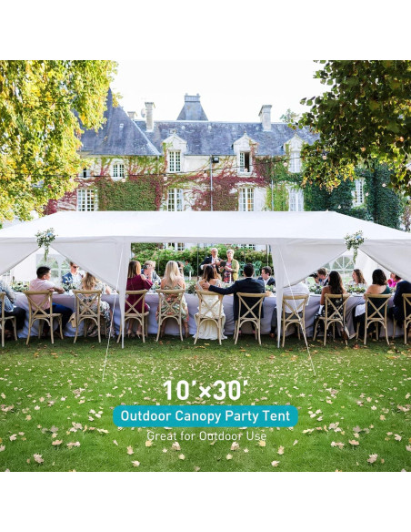 Carpa de Fiesta 3x9 m ANTSKU Blanca con 8 Paredes Removibles