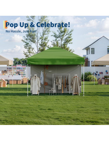 Carpa Plegable 3 Paredes Laterales HarmonyHealth 10x10 ft Verde