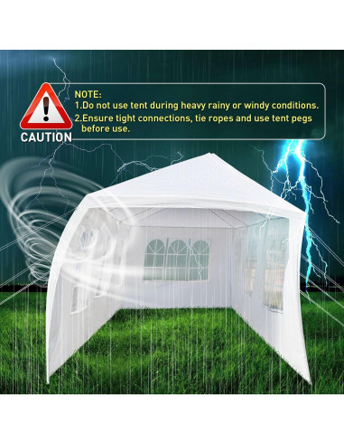 Carpa de Fiesta 3x9 m ANTSKU Blanca con 8 Paredes Removibles