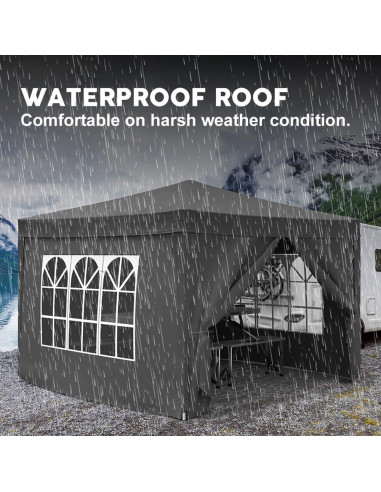 Carpa Plegable 3x3m Havemies con 4 Paredes Removibles Negro