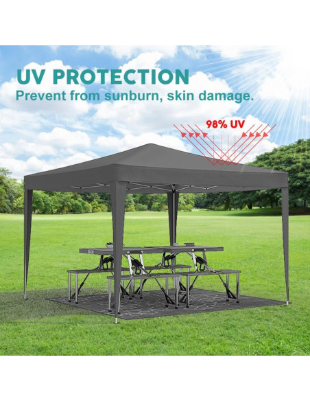 Carpa Plegable 3x3m Havemies con 4 Paredes Removibles Negro Carpa Plegable 3x3m Havemies con 4 Paredes Removibles Negro