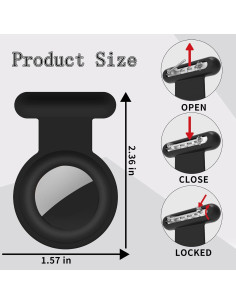 Funda de Silicona para Apple AirTag 2021 - 2 Pack Negro 2