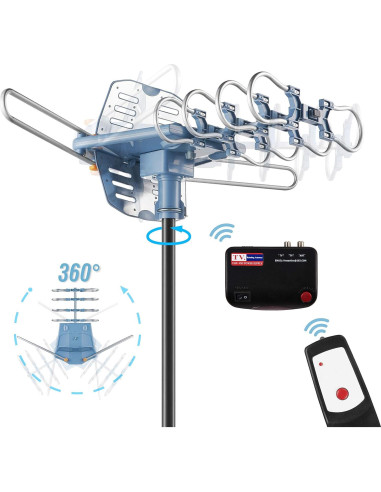 Antena HDTV Amplificada Exterior WIN SURPLUS 150 Millas 360