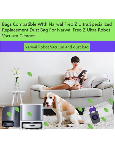 Bolsas de Polvo de Repuesto FUOUHEXIE para Narwal Freo Z Ultra