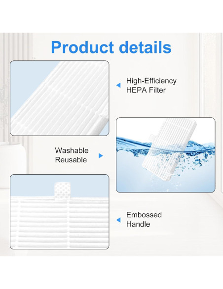 Filtros de Reemplazo HOgardenME para Aspiradora Robot BR150/BR151 - 10PCS