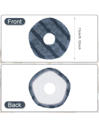 Paños de Mopa Lavables 2 Piezas PEUTIER para Eufy X10/X9 Pro