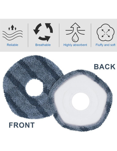 Paños de Mopa Lavables 2 Piezas PEUTIER para Eufy X10/X9 Pro