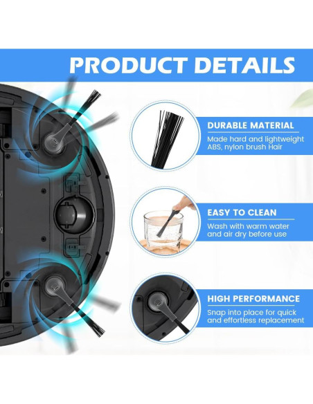 12 Cepillos Laterales de Repuesto Shark para Aspiradoras Robot 12 Cepillos Laterales de Repuesto Shark para Aspiradoras Robot