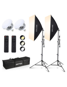 Kit de Iluminación Softbox Skytex 50x70cm 85W LED para Fotografía