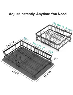 Escurridor de Platos Grande GSlife Expandible 42-54cm Negro 2