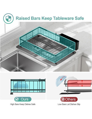 Escurridor de Platos Grande GSlife Expandible 42-54cm Negro