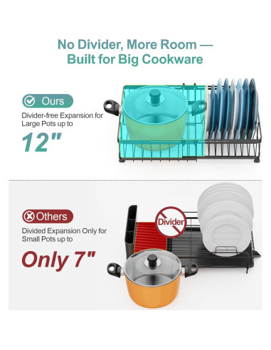 Escurridor de Platos Grande GSlife Expandible 42-54cm Negro