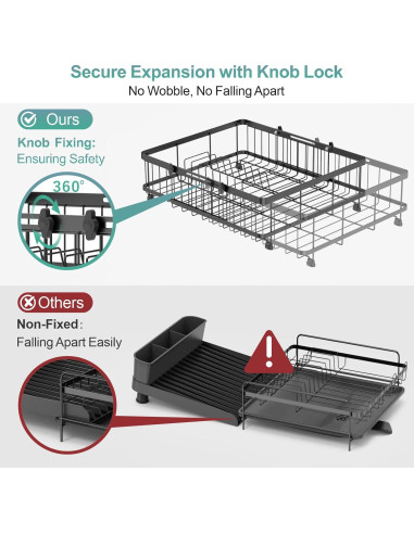 Escurridor de Platos Grande GSlife Expandible 42-54cm Negro