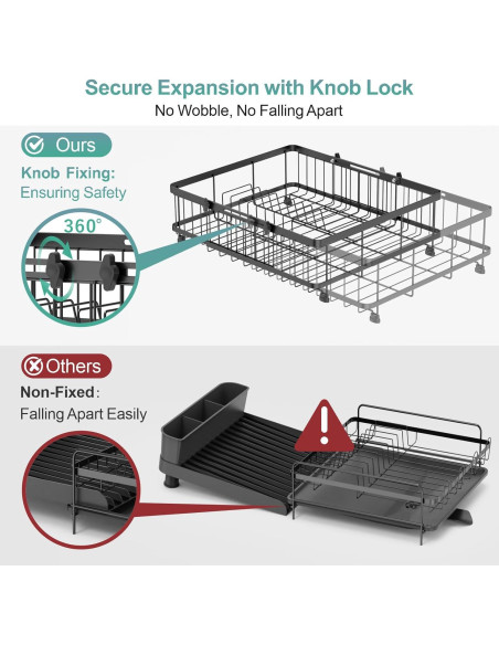 Escurridor de Platos Grande GSlife Expandible 42-54cm Negro