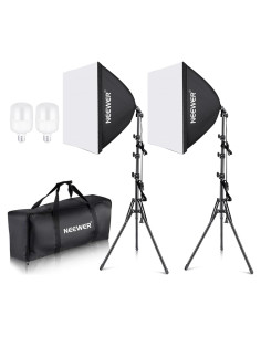 Kit de Iluminación Neewer 700W LED 2 Softboxes 60x60cm