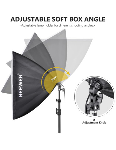 Kit de Iluminación Neewer 700W LED 2 Softboxes 60x60cm