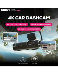 Cámara Dash Trapo T550 4K Delantera y 1080p Trasera GPS 2