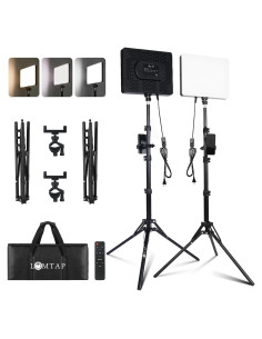 Kit de Iluminación LED LOMTAP 35W con Soporte 1.98m y Control Remoto