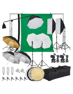 Kit de Iluminación Fotográfica Towallmark con Softbox y Fondos