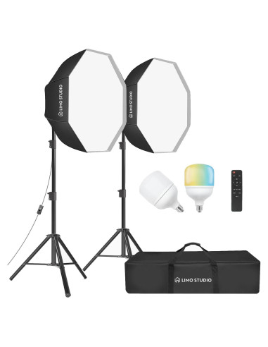 Kit de Iluminación Continua Softbox LimoStudio 2 Pack 27"