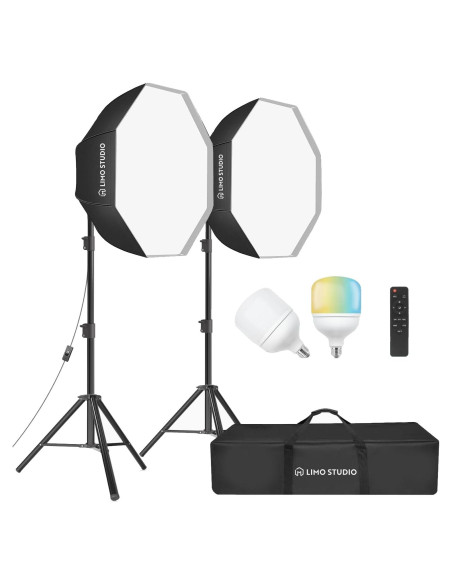 Kit de Iluminación Continua Softbox LimoStudio 2 Pack 27"