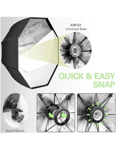 Kit de Iluminación Continua Softbox LimoStudio 2 Pack 27"