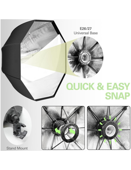 Kit de Iluminación Continua Softbox LimoStudio 2 Pack 27"