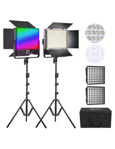 Kit de Iluminación LED GVM 50W RGB Bi-Color con Control APP