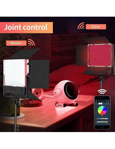 Kit de Iluminación LED GVM 50W RGB Bi-Color con Control APP