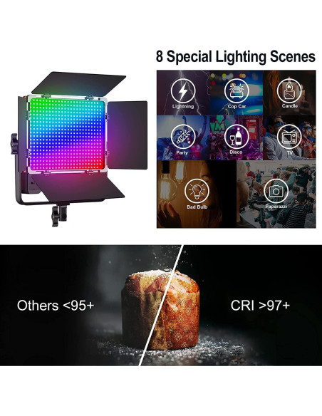 Kit de Iluminación LED GVM 50W RGB Bi-Color con Control APP Kit de Iluminación LED GVM 50W RGB Bi-Color con Control APP