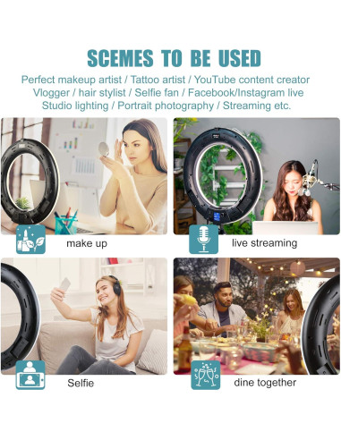 Luz de Anillo VILTROX VL-600T 45W 18" LED para Fotografía