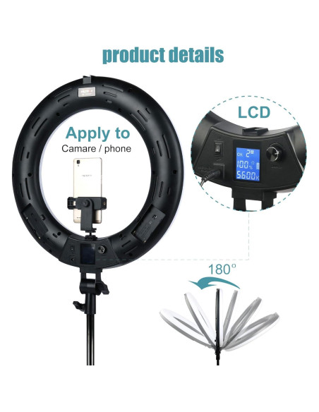 Luz de Anillo VILTROX VL-600T 45W 18" LED para Fotografía