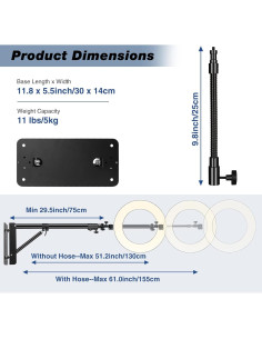 Brazo de Soporte Triangular Ajustable iFongsh 130cm para Luz 2