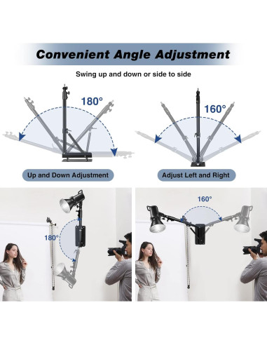 Brazo de Soporte Triangular Ajustable iFongsh 130cm para Luz