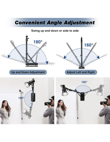Brazo de Soporte Triangular Ajustable iFongsh 130cm para Luz