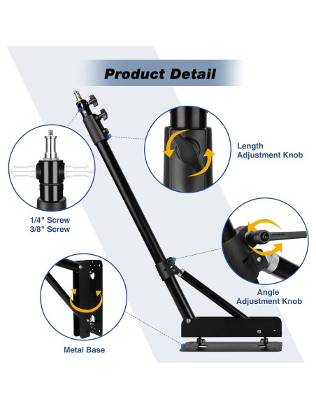 Brazo de Soporte Triangular Ajustable iFongsh 130cm para Luz