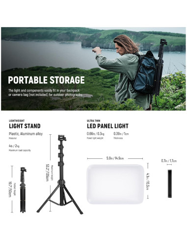 Kit de Iluminación LED Neewer BP66 Bi Color 3200K-5600K