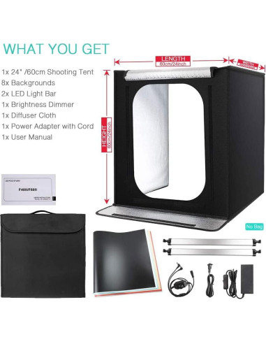 Caja de Fotos FOSITAN F60II 60x60cm Estudio Fotográfico LED